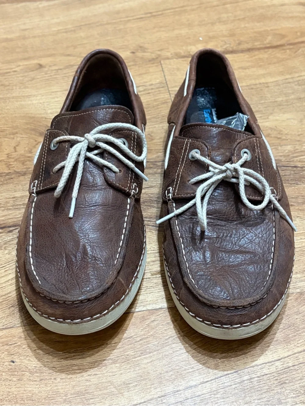 Timberland earthkepers men’s 9.5M brown leather 2 eye boat shoe moc toe